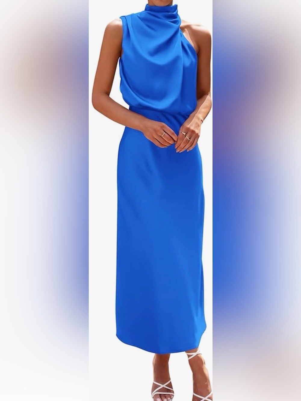 Satin royal blue dress